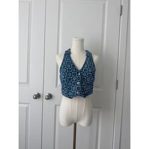 Divided by H&M Denim Floral Crop Mini Top Baddie Euphoria